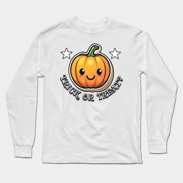 Trick or Treat - Halloween Pumpkin Long Sleeve T-Shirt by Gothic Museum